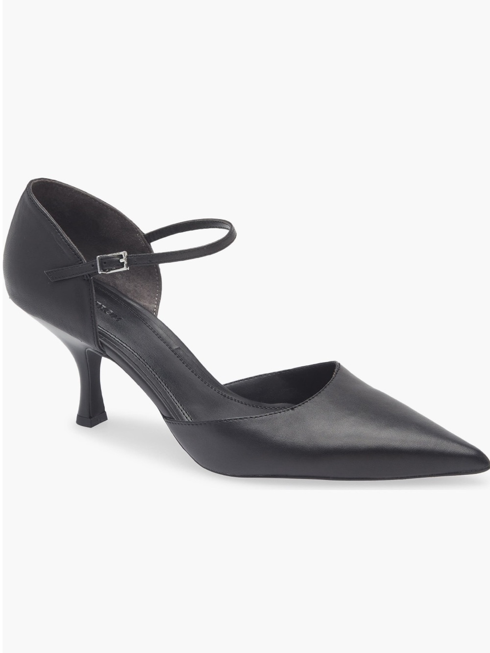 Nordstrom Black Pointed-Toe Mary Jane Kitten Heel Pump